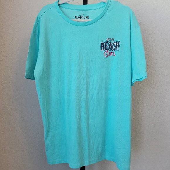 Sunshine Raised Beach Themed T-Shirt - Picture 1 of 8